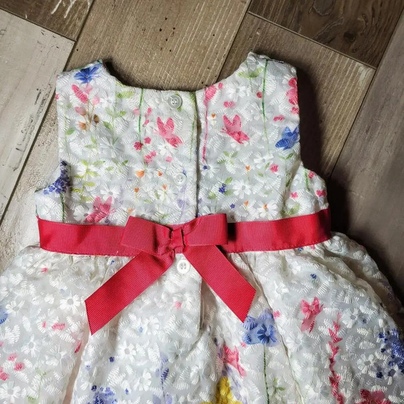 Blueberi Boulevard Formal White and Pink Floral Toddler Girl's Dress Size 18m - Picture 6 of 14